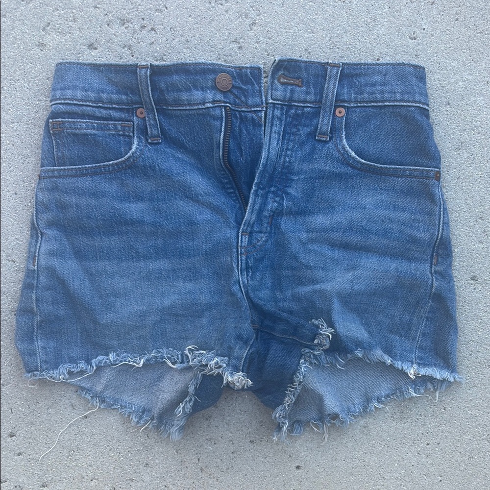 Madewell Blue Jean Shorts High-Waisted Distressed